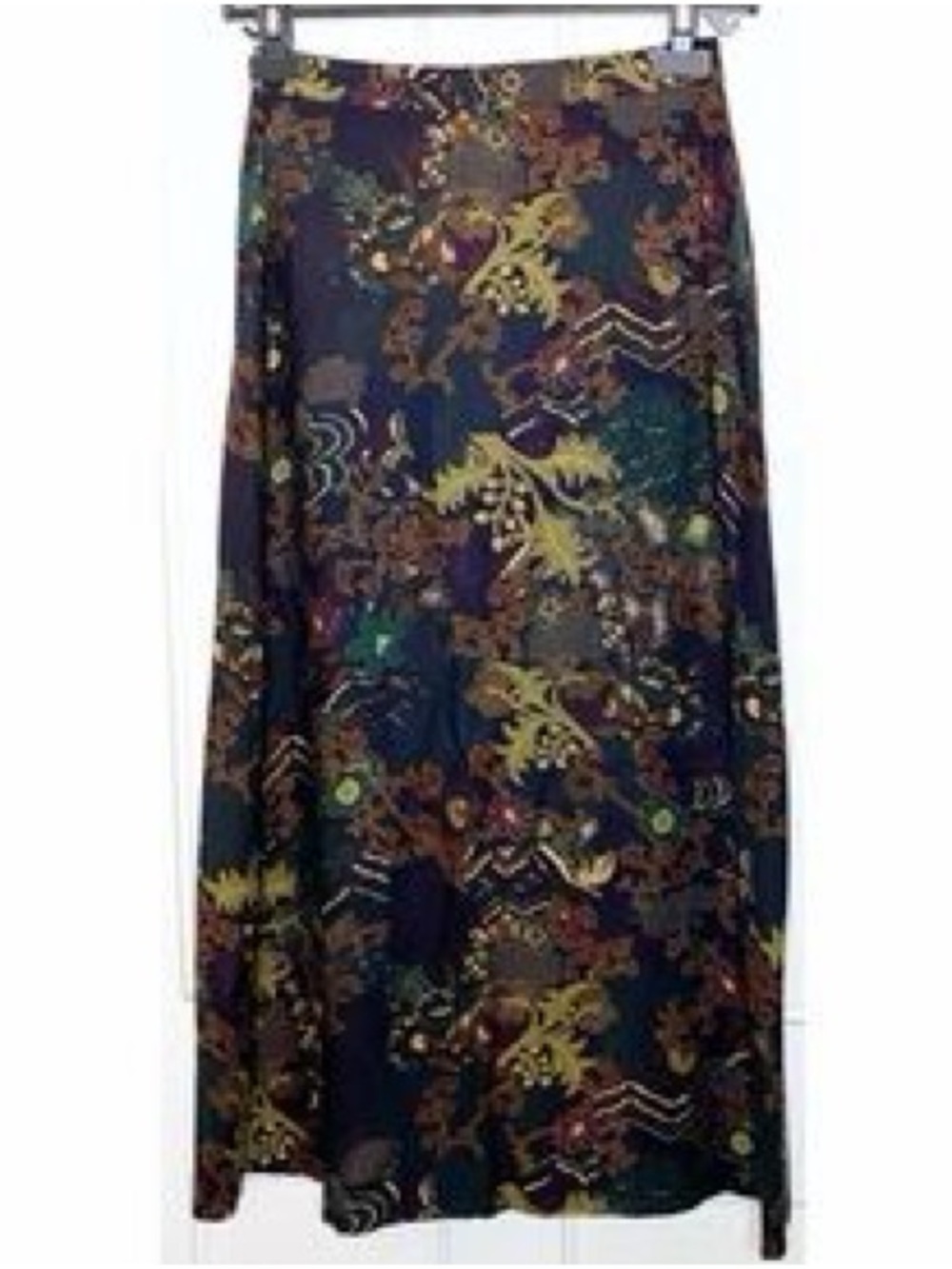 Sag Harbor ~ Vintage ~ Maxi Skirt ~ Dark Florals & Abstract Print ~ High Waist